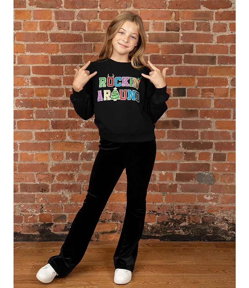 Tween Diva Big Girls Long-Sleeve Rockin' Around Christmas Tree Sweatshirt