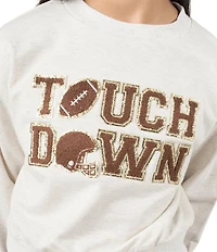 Tween Diva Big Girls Long Sleeve Touchdown Sweatshirt