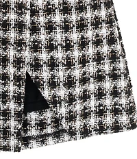 Tween Diva Big Girls Pearl Embellished Sweater & Plaid Boucle Wrap Skort Set