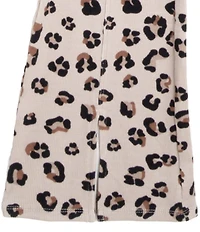 Tween Diva Big Girls Rib Knit Ruched T-Shirt And Leopard Print Flare Pants 2-Piece Set