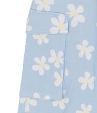 Tween Diva Big Girls Short Sleeve Faux Wrap Knit Top & Flower-Printed Cargo Pants Set