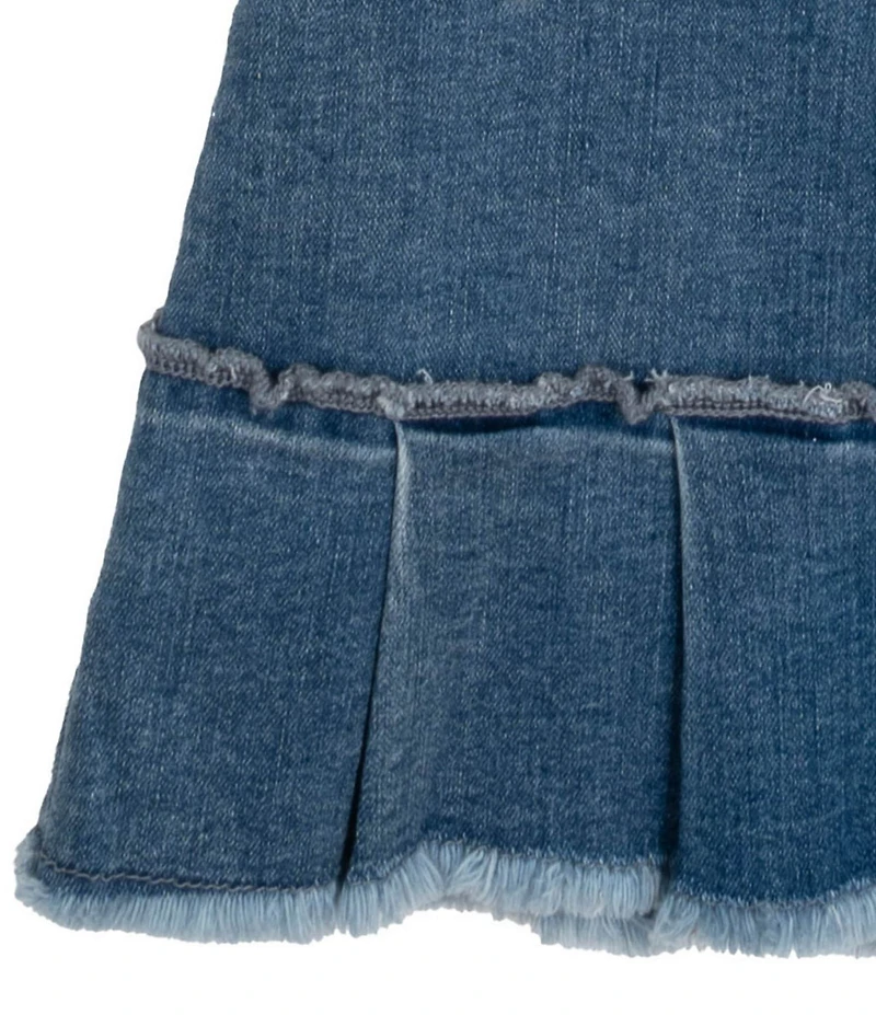 Tween Diva Big Girls Short Sleeve Graphic Raglan T-Shirt & Denim Pleated Skort Set