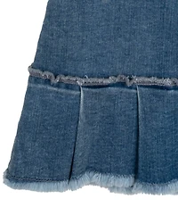 Tween Diva Big Girls Short Sleeve Graphic Raglan T-Shirt & Denim Pleated Skort Set