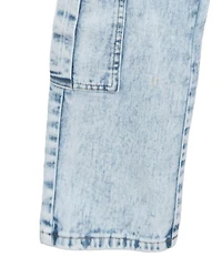Tween Diva Big Girls Short Sleeve Graphic Reglan T-Shirt & Acid Wash Denim Cargo Pants 2-Piece Set Set