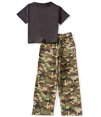 Tween Diva Big Girls Short Sleeve Graphic T-Shirt & Camo Pants 2-Piece Set