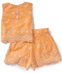 Tween Diva Big Girls Sleeveless Eyelet-Embroidered Tank Top & Matching Shorts Set