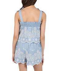 Tween Diva Big Girls Sleeveless Eyelet-Embroidered Tank Top & Matching Shorts Set