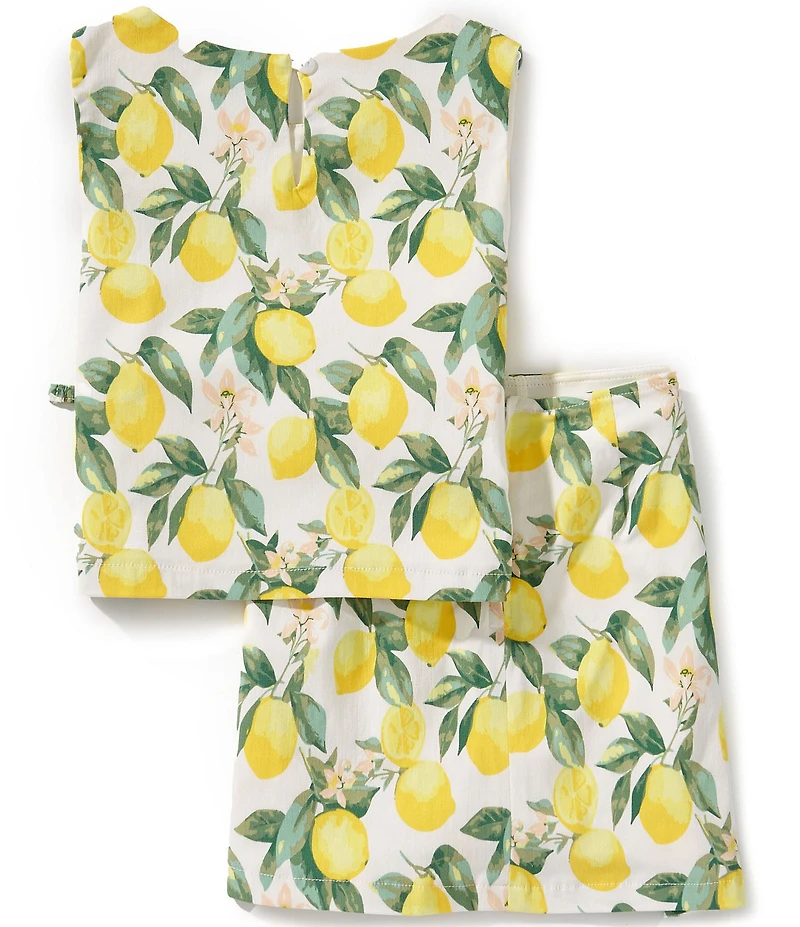 Tween Diva Big Girls Sleeveless Lemon-Printed Tank Top & Matching Faux-Wrap Skirt Set