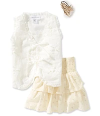 Tween Diva Big Girls Sleeveless Vest, Sleeveless Camisole Top & Floral-Printed Skirt Set