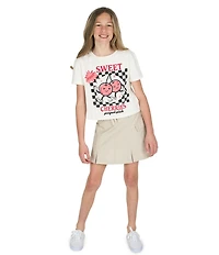 Tween Diva Big Girls Sweet Cherries Short Sleeve Graphic T-Shirt & Pleated Cargo Skort Set
