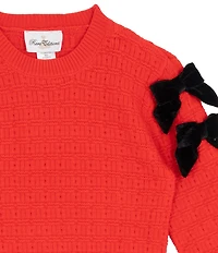 Tween Diva Little Girls Long-Sleeve Textured-Knit Sweater & Flared-Leg Velvet Pant Set