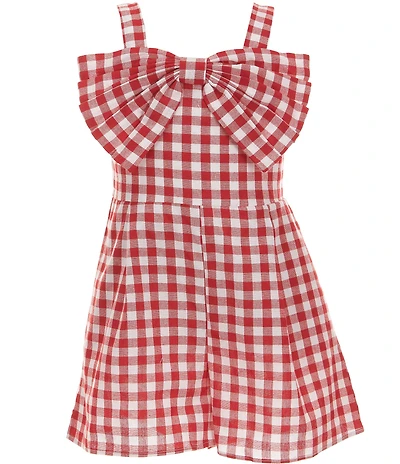 Tween Diva Little Girls Sleeveless Gingham-Printed Woven Romper