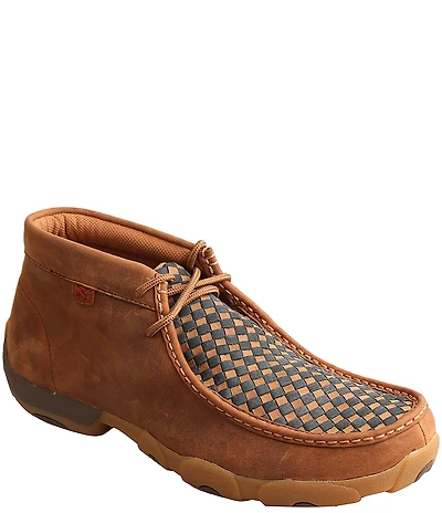 Twisted X Men's Driving Woven Leather Moccasin Chukka Boots