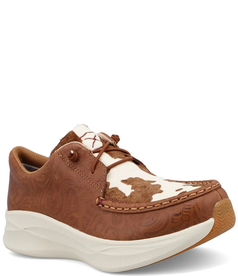 Twisted X Women's Feather X Cow Print Haircalf Casual Sneakers