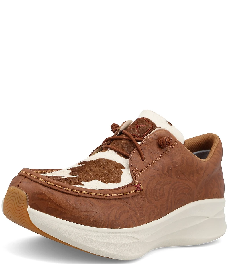 Twisted X Women's Feather X Cow Print Haircalf Casual Sneakers