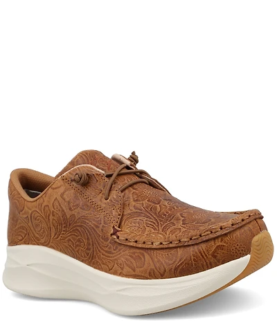 Twisted X Women's Feather X Leather Embossed Casual Sneakers
