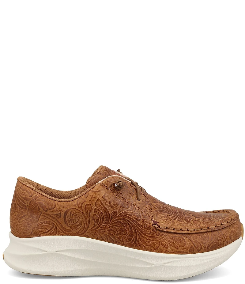 Twisted X Women's Feather X Leather Embossed Casual Sneakers