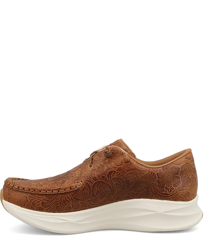 Twisted X Women's Feather X Leather Embossed Casual Sneakers
