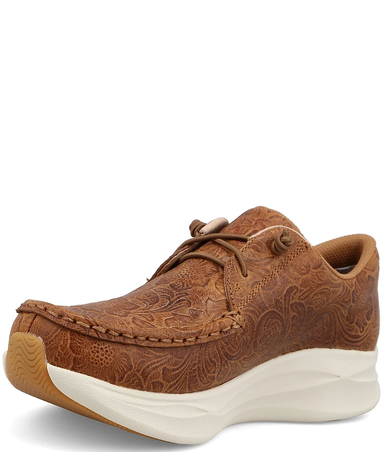 Twisted X Women's Feather X Leather Embossed Casual Sneakers