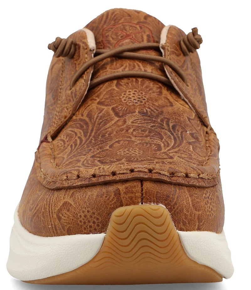 Twisted X Women's Feather X Leather Embossed Casual Sneakers