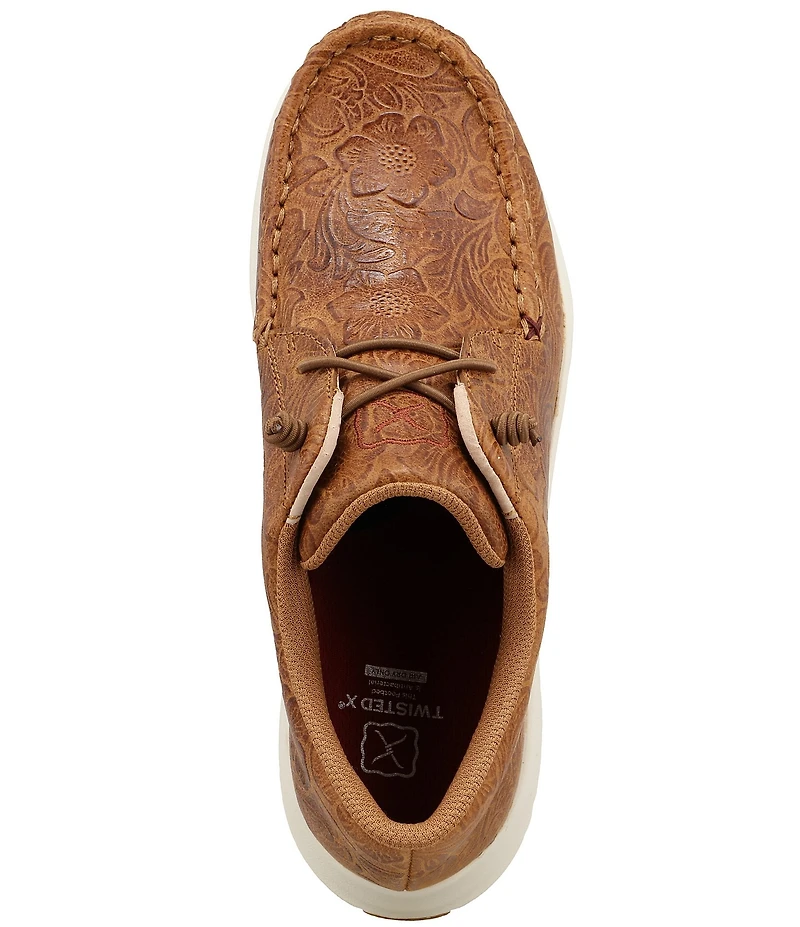 Twisted X Women's Feather X Leather Embossed Casual Sneakers