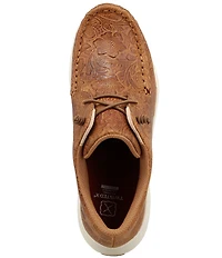 Twisted X Women's Feather X Leather Embossed Casual Sneakers