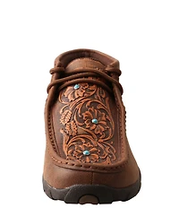 Twisted X Women's Tooled Turquoise Stud Driving Moc Toe Chukka Boots