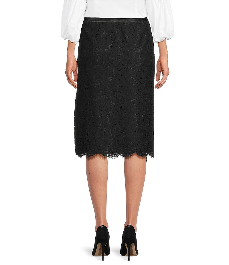 tyler boe Blair Lace Wrap Scallop Midi Skirt