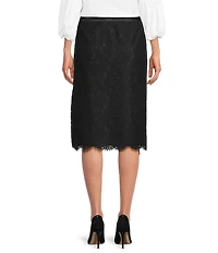 tyler boe Blair Lace Wrap Scallop Midi Skirt