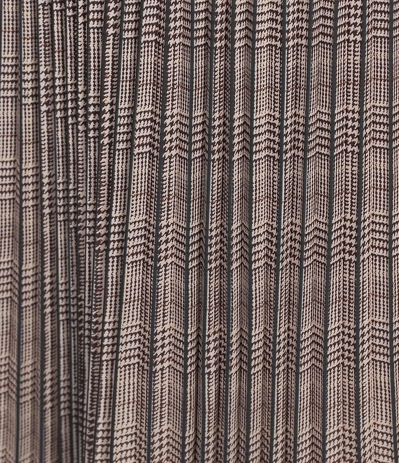 tyler boe Cara Pleated Plaid Ombre Elastic Waist Pull-On Midi Skirt