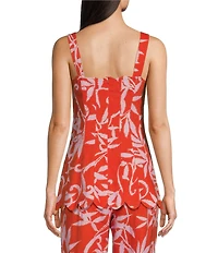 tyler boe Coordinating Vanessa Scallop Trim Square Neck Sleeveless Top