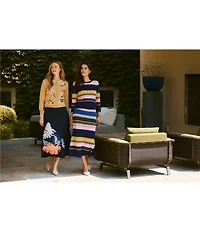 tyler boe Georgie Mix Stitch Coordinating Stripe Straight Midi Skirt