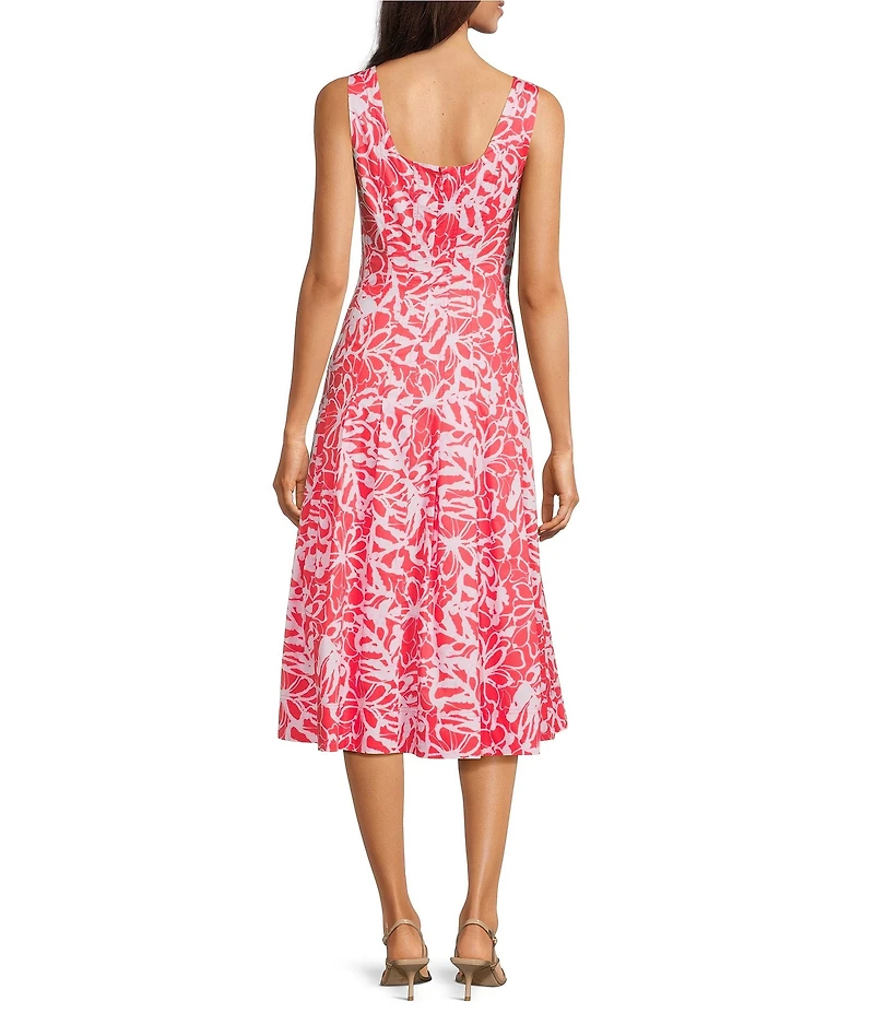 tyler boe Ginny Square Neck Sleeveless Pleated Midi Dress