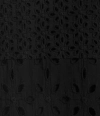tyler boe Ingrid Eyelet Crew Neck Split V 3/4 Bell Sleeve Tiered Dress