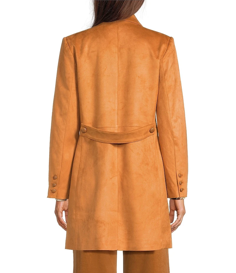 tyler boe Jordan Faux Suede Notch Collar Long Sleeve Jacket