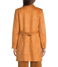 tyler boe Jordan Faux Suede Notch Collar Long Sleeve Jacket