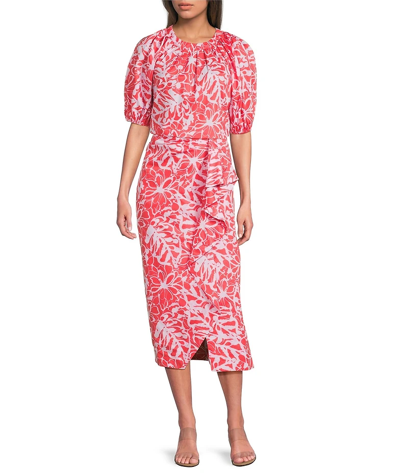 tyler boe Josephine Floral Wrap Coordinating Midi Skirt