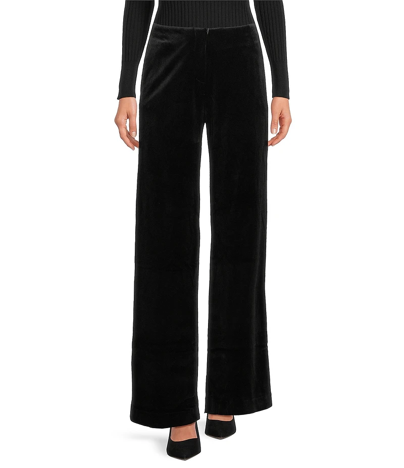 tyler boe Kathy Velvet Flat Front Straight Leg Pants