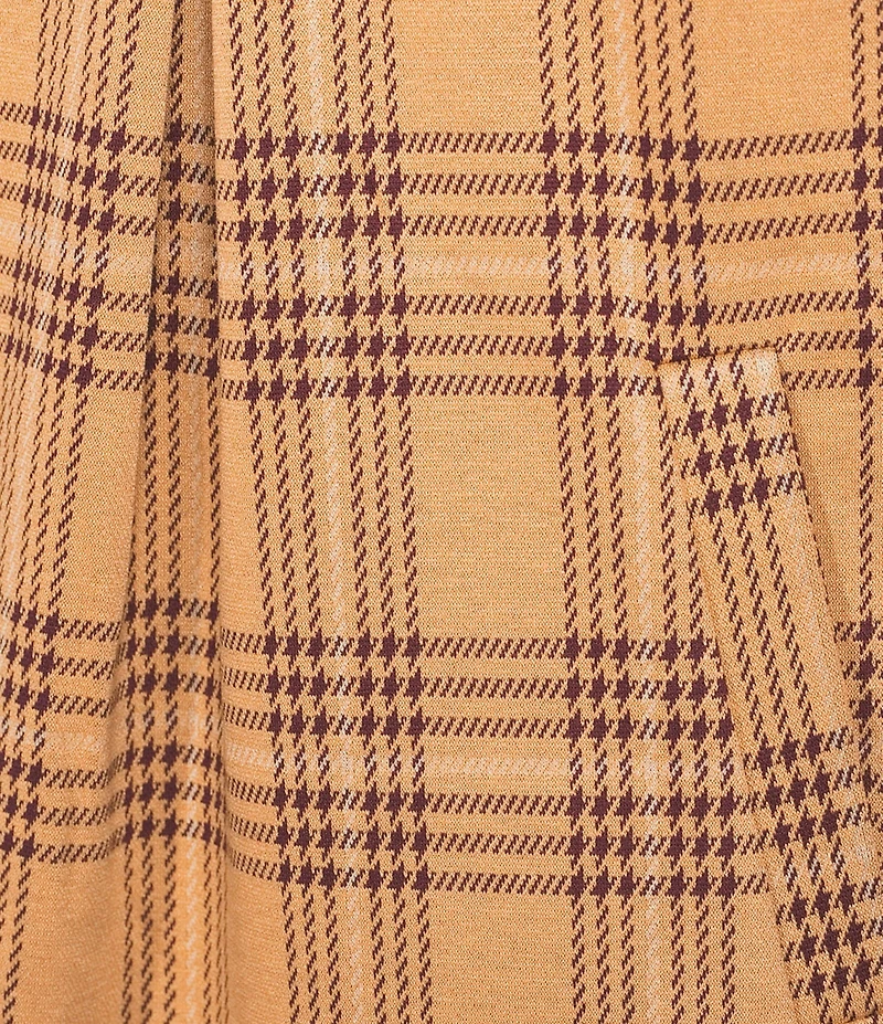 tyler boe Kim Knit Plaid Cowl Neck Bracelet Sleeve Dress