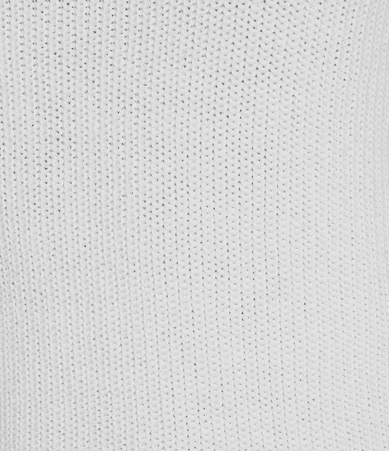 tyler boe Ribbed Knit Round Neck Long Sleeve Cross Stitched Sweater