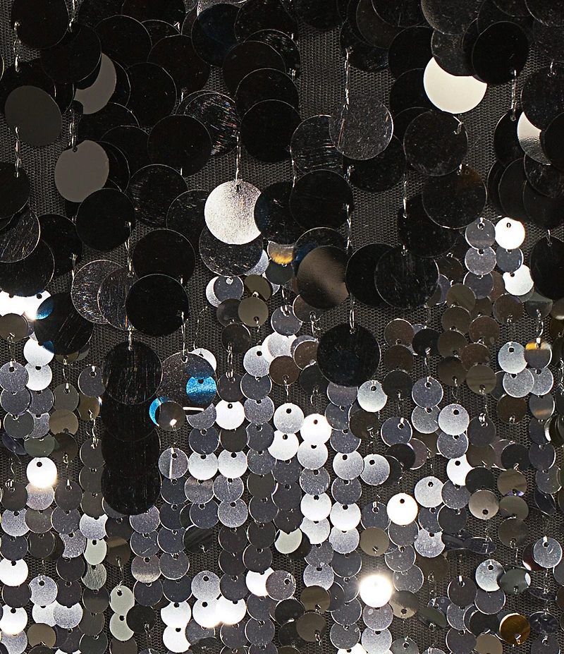 tyler boe Sandra Sequin Pailette Scoop Neck Long Sleeve Tunic