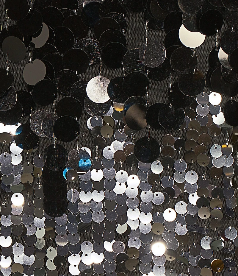 tyler boe Sandra Sequin Pailette Scoop Neck Long Sleeve Tunic