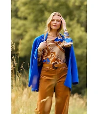 tyler boe Shannon Wool Blend Notch Lapel Long Sleeve Car Jacket