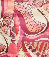 tyler boe Shelly Tucci Print Stand Collar Cap Sleeve Quilted Vest