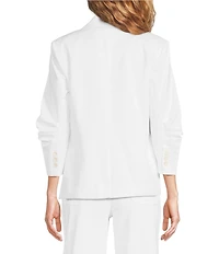 tyler boe Taylor Notch Lapel 3/4 Shirred Sleeve Single Breasted Blazer