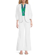 tyler boe Taylor Notch Lapel 3/4 Shirred Sleeve Single Breasted Blazer