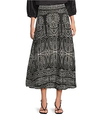 tyler boe Valentina Florentine Scroll Print A-Line Skirt