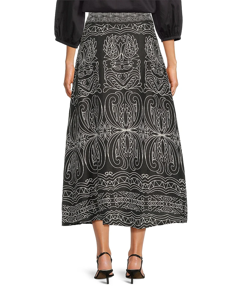 tyler boe Valentina Florentine Scroll Print A-Line Skirt