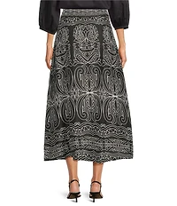 tyler boe Valentina Florentine Scroll Print A-Line Skirt