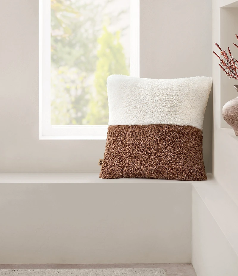 UGG Anselma Faux Fur Two-Tone Decorative Throw Square Pillow